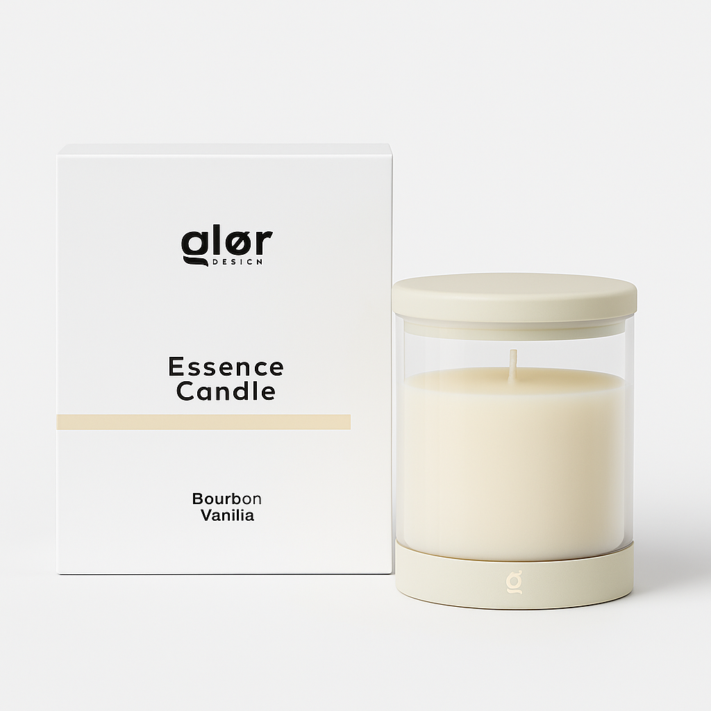 glør Essence Candles — natural scented candles in Bourbon Vanilla, Nordic Forest and Lavender