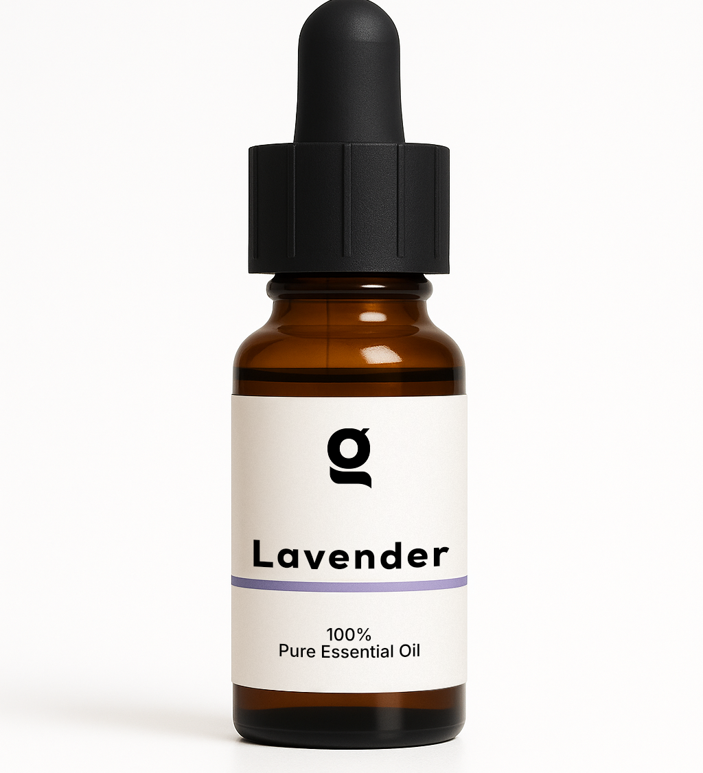 Fragrance Oil bottle labeled Lavender 100% Pure Essential Oil with dropper cap, ideal for personal care and aromatherapy use in perfumes & colognes.