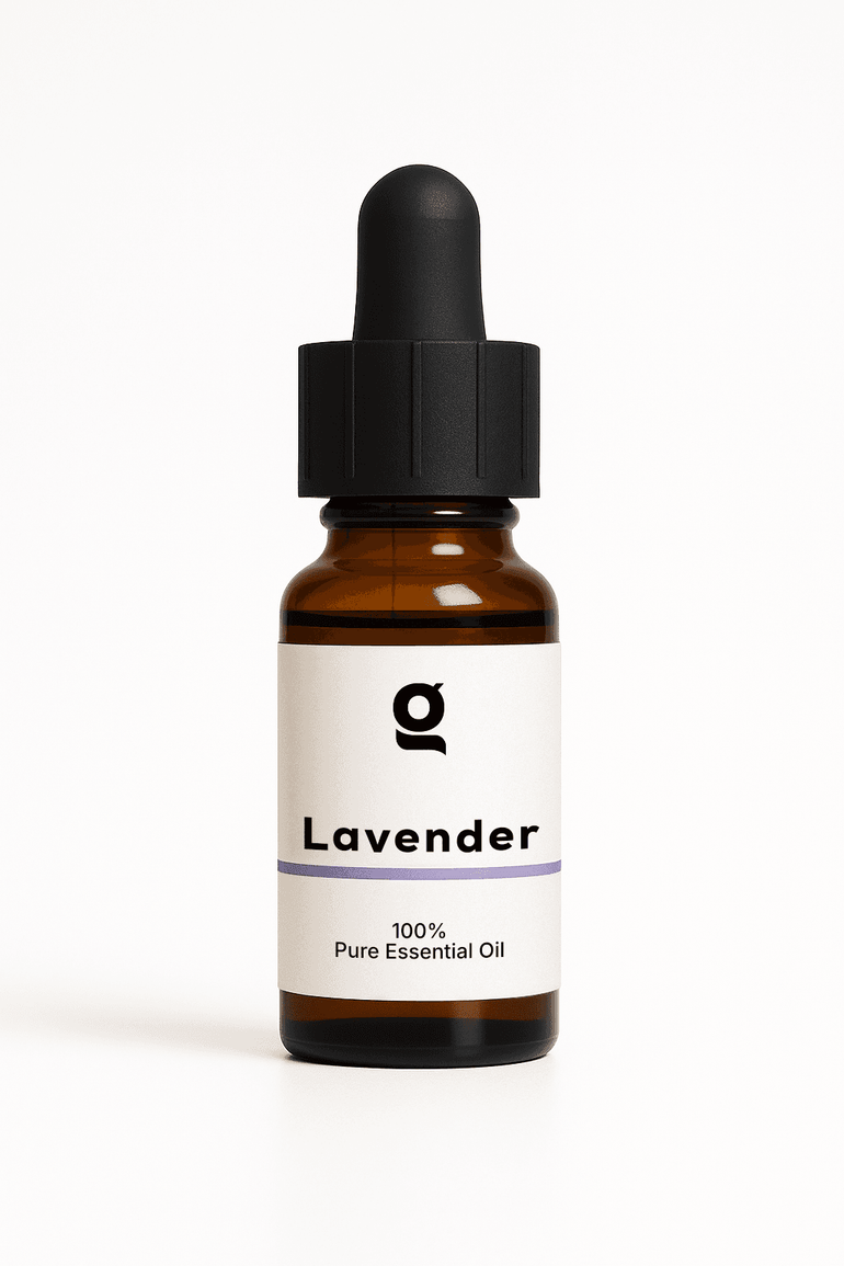 Fragrance Oil bottle labeled Lavender 100% Pure Essential Oil with dropper cap, ideal for personal care and aromatherapy use in perfumes & colognes.