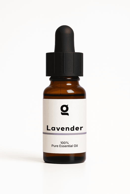 Fragrance Oil bottle labeled Lavender 100% Pure Essential Oil with dropper cap, ideal for personal care and aromatherapy use in perfumes & colognes.