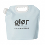 glør Arctic White Sand refill pouch with carry handle and pouring cap