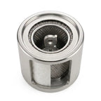 glør burner, angled view showing the ceramic wool and the honeycomb mesh through the side window