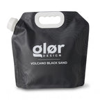 glør Volcano Black Sand refill pouch with carry handle and pouring cap