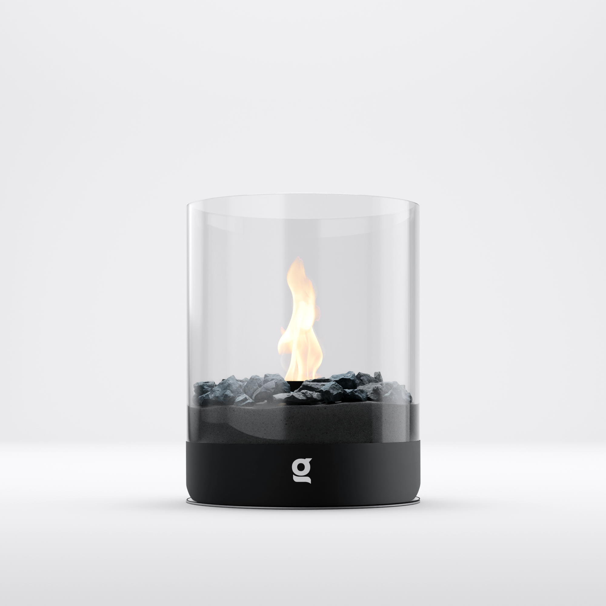 glør LA\VIK Studio Fireplace Black — Tabletop Bioethanol Fireplace front view