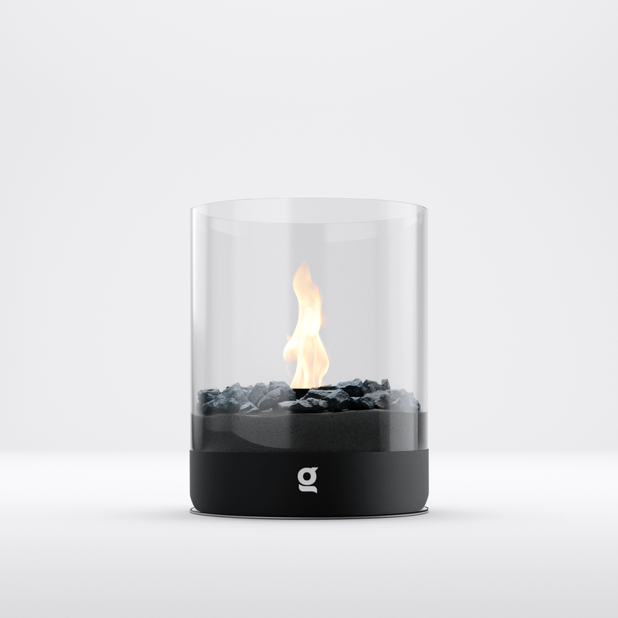 glør LA\VIK Studio Fireplace Black — Tabletop Bioethanol Fireplace front view